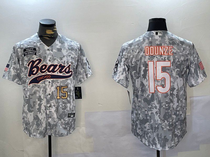 Men Chicago Bears #15 Odunze Nike Arctic Camo 2024 Salute to Service Limited NFL Jersey style 2->chicago bears->NFL Jersey